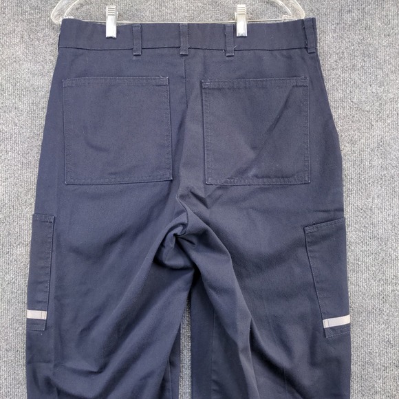 FedEx Stan Herman Men's Uniform Pants Blue Size 34R-33 Reflective Employee - Picture 3 of 12